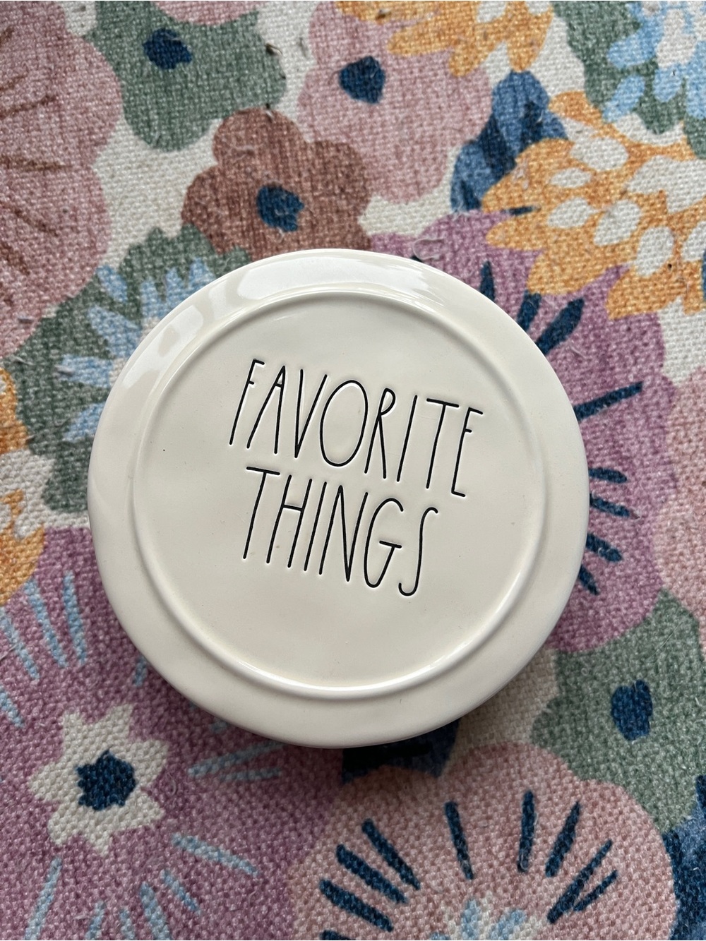Rae Dunn 'Favorite Things' White Ceramic Trinket Dish